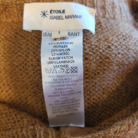 Isabel Marant Etoile Camel Mohair Blend Button Front Cardigan - Picture 7 of 7